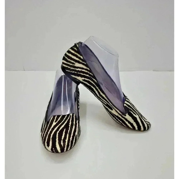 Michael Kors Flats Women's Size 9 M Hair Calf Shoes Zebra Print Slide On - Picture 1 of 10
